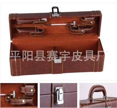 【高檔皮盒 葡萄酒盒 紅酒盒 單雙支皮盒 皮箱】?jī)r(jià)格,廠家,圖片,酒類包裝,平陽(yáng)縣賽宇皮具廠-